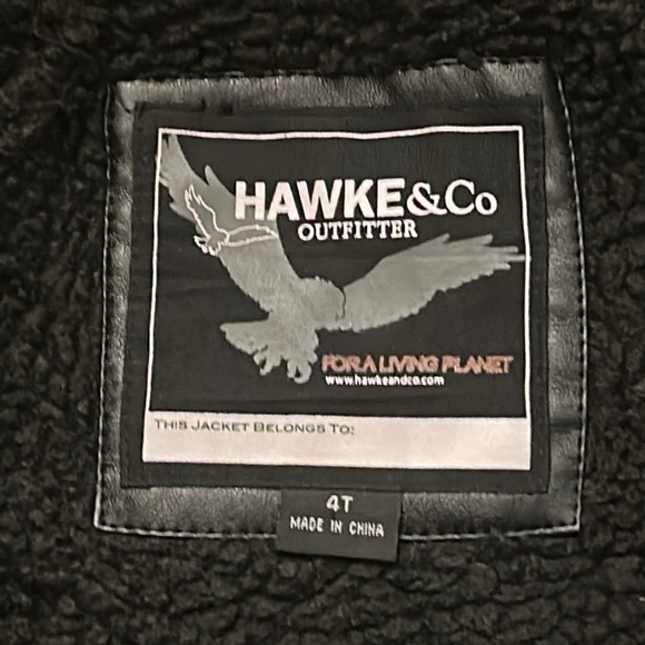 Hawke & Co. Boy’s Leather Jacket with Hood Size 4T EUC - Picture 5 of 7